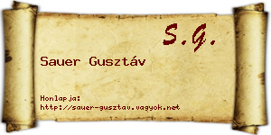 Sauer Gusztáv névjegykártya